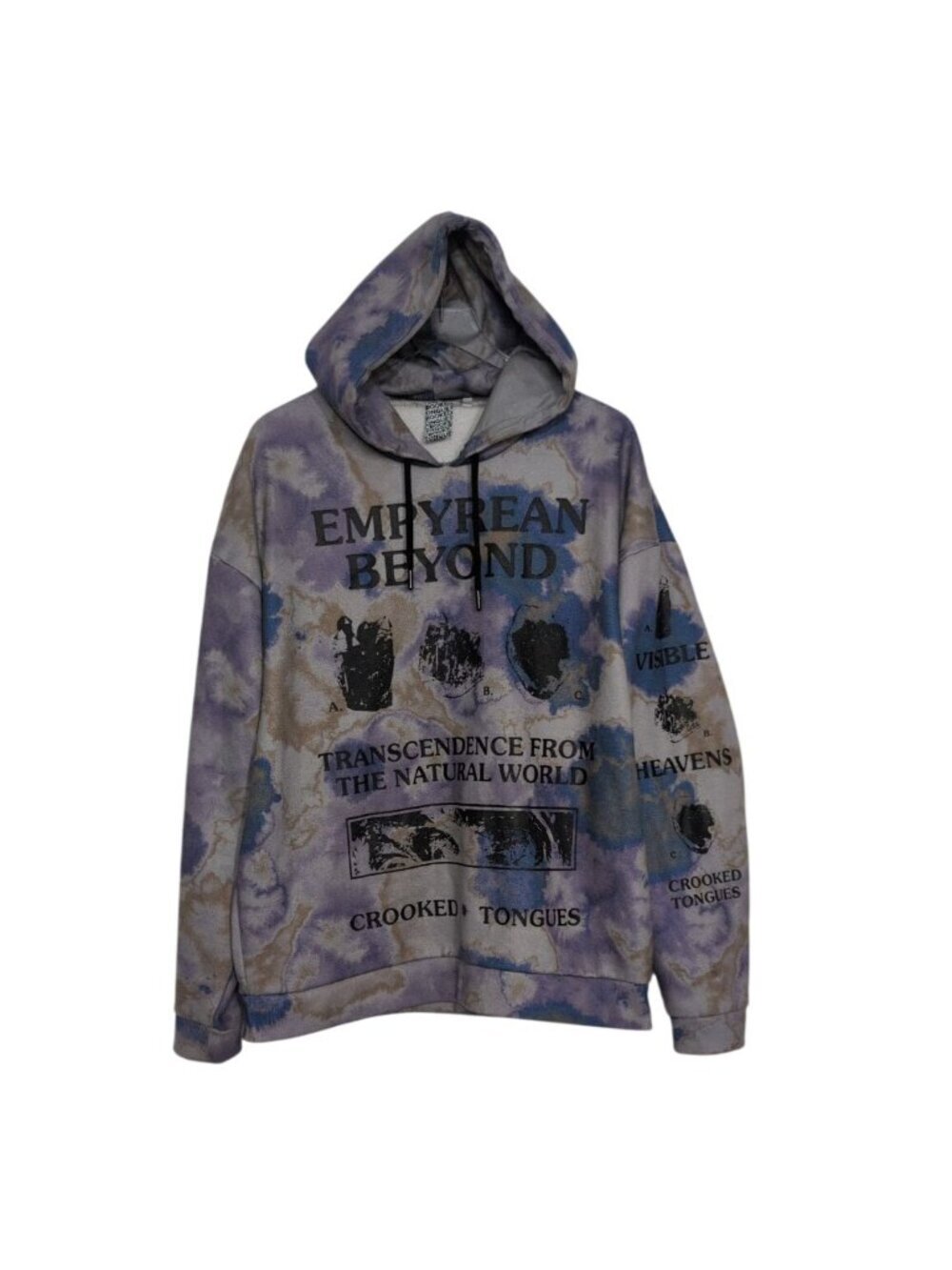 Crooked Tongues Tie Dye Hoodie Mens Size Large Purple Skater Grunge Oversized